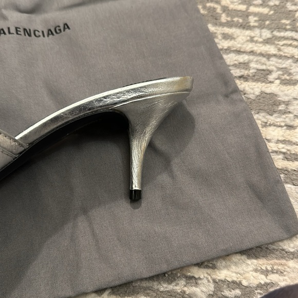Balenciaga Cagole 70mm Heels Silver Metallic Leather, , box, dust bag - Picture 5 of 5